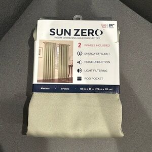 Sun Zero Room Darkening Window Curtains Sage 84” Length
